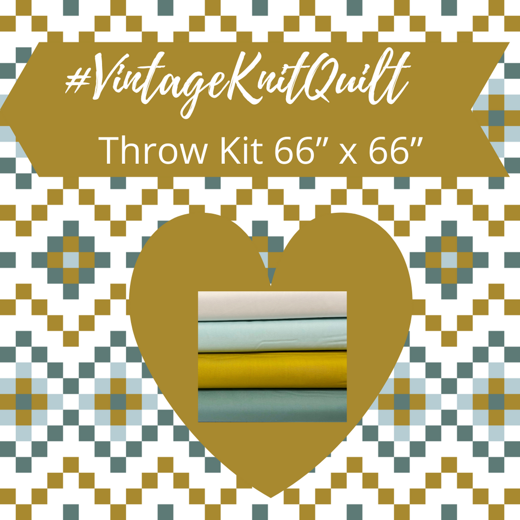 Vintage Knit Cool Throw Quilt Kit